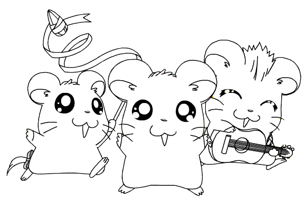 Disegno da colorare: Hamtaro (Cartoni animati) #40216 - Pagine da Colorare Stampabili Gratuite