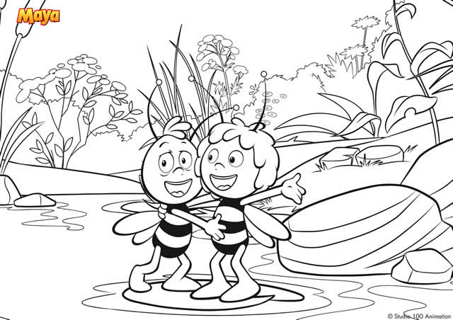 Disegno da colorare: L'ape Maya (Cartoni animati) #28214 - Pagine da Colorare Stampabili Gratuite
