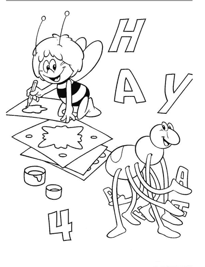 Disegno da colorare: L'ape Maya (Cartoni animati) #28333 - Pagine da Colorare Stampabili Gratuite