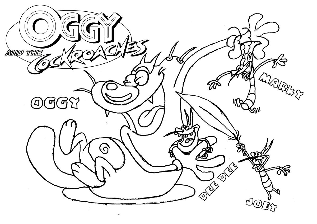 Disegno da colorare: Oggy e gli scarafaggi (Cartoni animati) #37860 - Pagine da Colorare Stampabili Gratuite