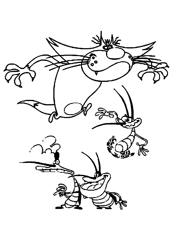 Disegno da colorare: Oggy e gli scarafaggi (Cartoni animati) #38006 - Pagine da Colorare Stampabili Gratuite