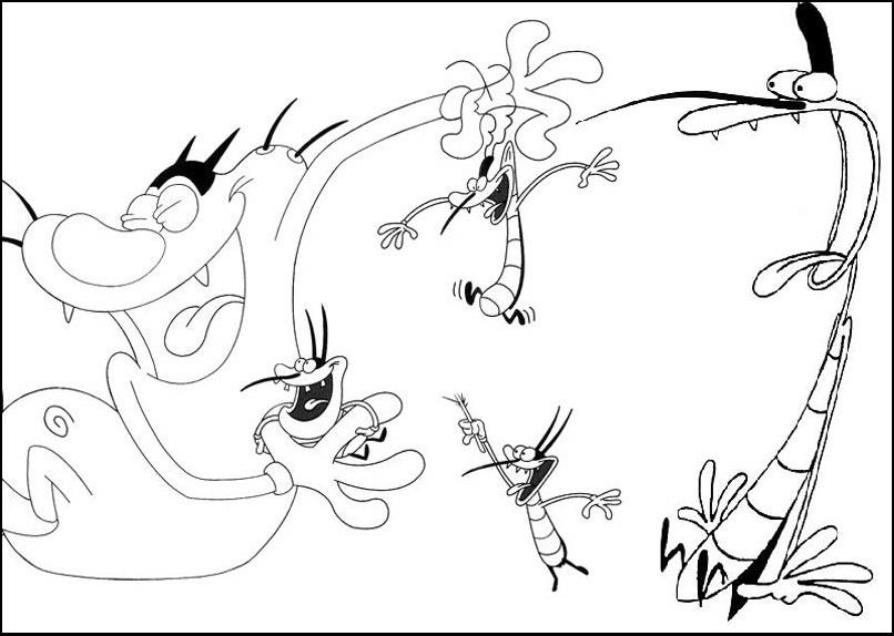 Disegno da colorare: Oggy e gli scarafaggi (Cartoni animati) #38031 - Pagine da Colorare Stampabili Gratuite