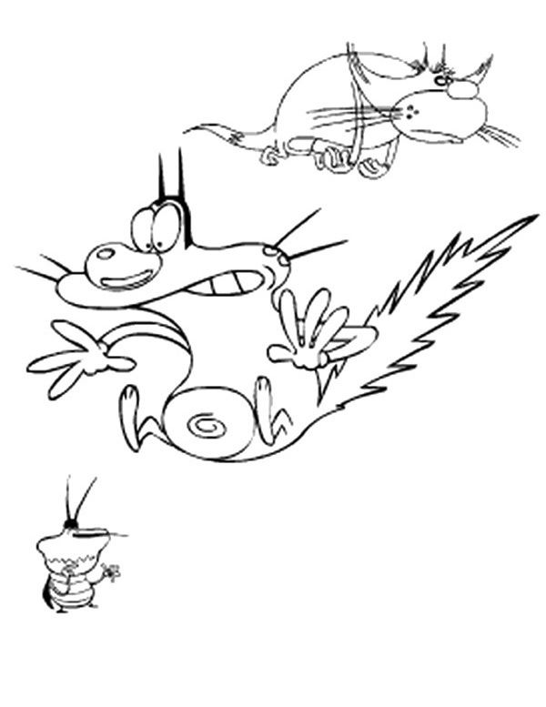 Disegno da colorare: Oggy e gli scarafaggi (Cartoni animati) #38034 - Pagine da Colorare Stampabili Gratuite