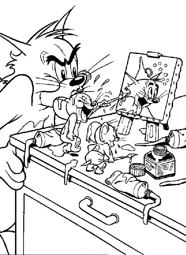 Disegno da colorare: Tom e Jerry (Cartoni animati) #24187 - Pagine da Colorare Stampabili Gratuite