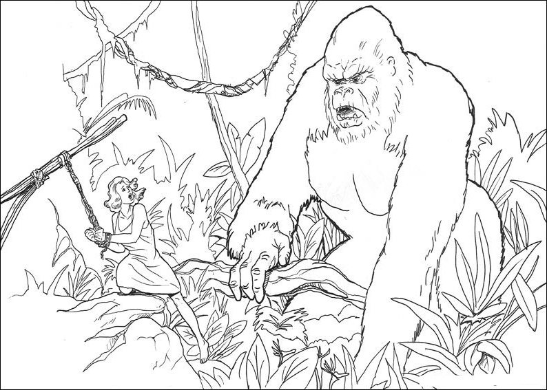Disegno da colorare: King Kong (Cattivi) #79138 - Pagine da Colorare Stampabili Gratuite