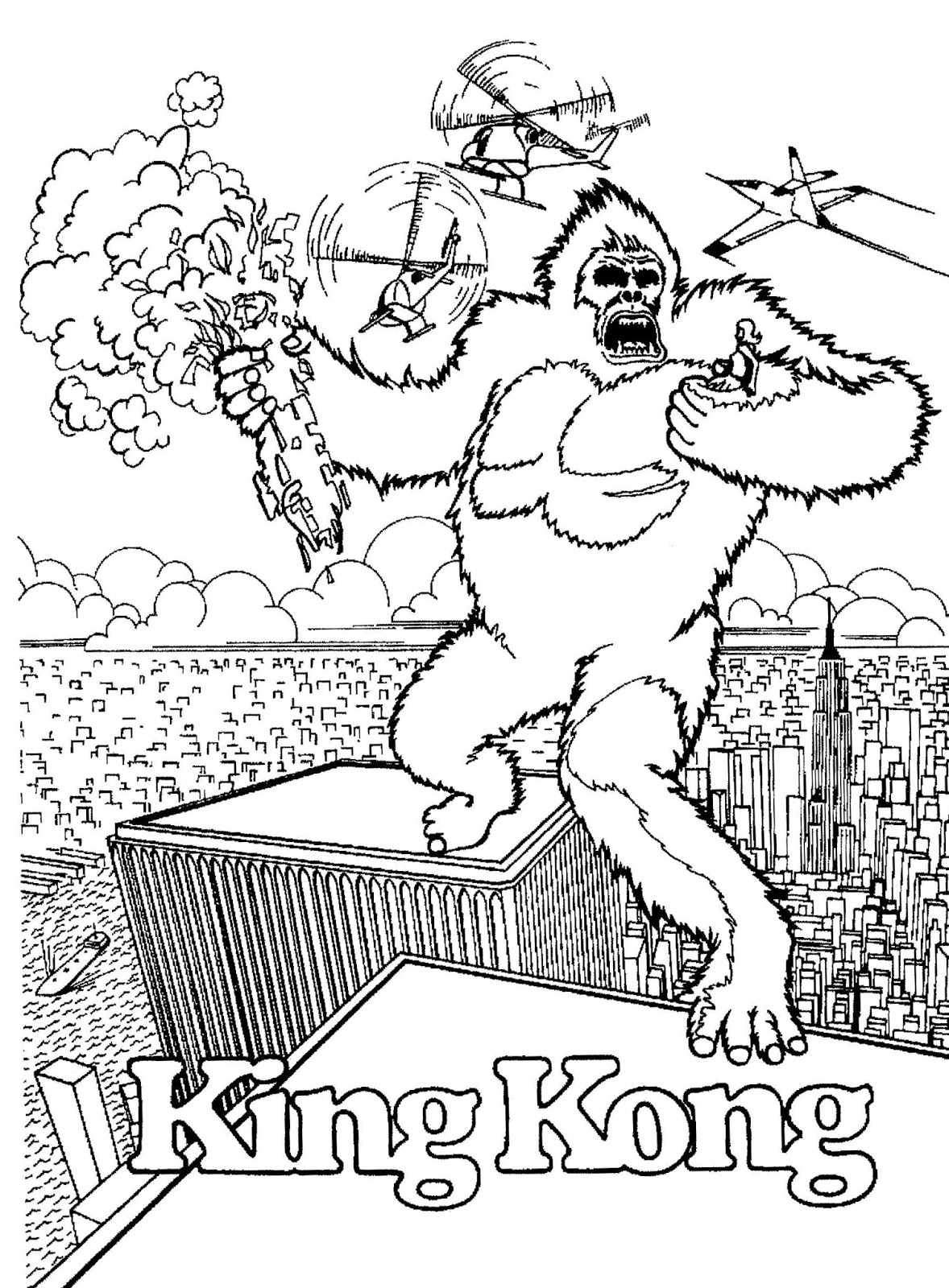 Disegno da colorare: King Kong (Cattivi) #79188 - Pagine da Colorare Stampabili Gratuite