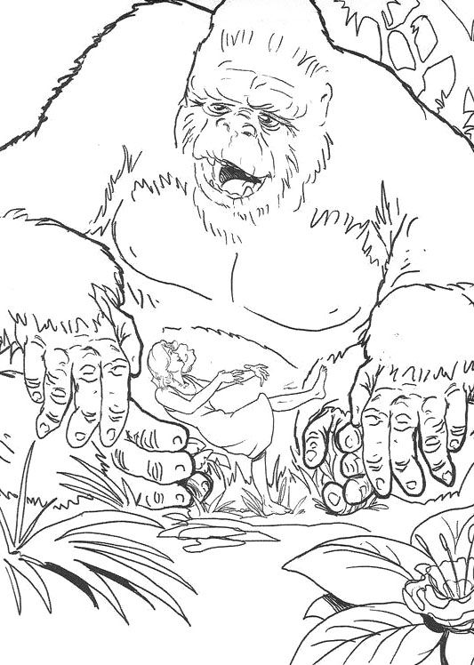 Disegno da colorare: King Kong (Cattivi) #79202 - Pagine da Colorare Stampabili Gratuite