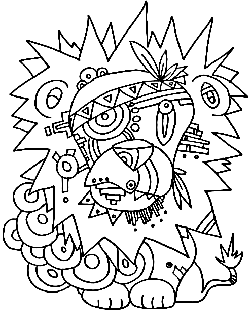 Disegno da colorare: Mitologia azteca (Dei e Dee) #111719 - Pagine da Colorare Stampabili Gratuite
