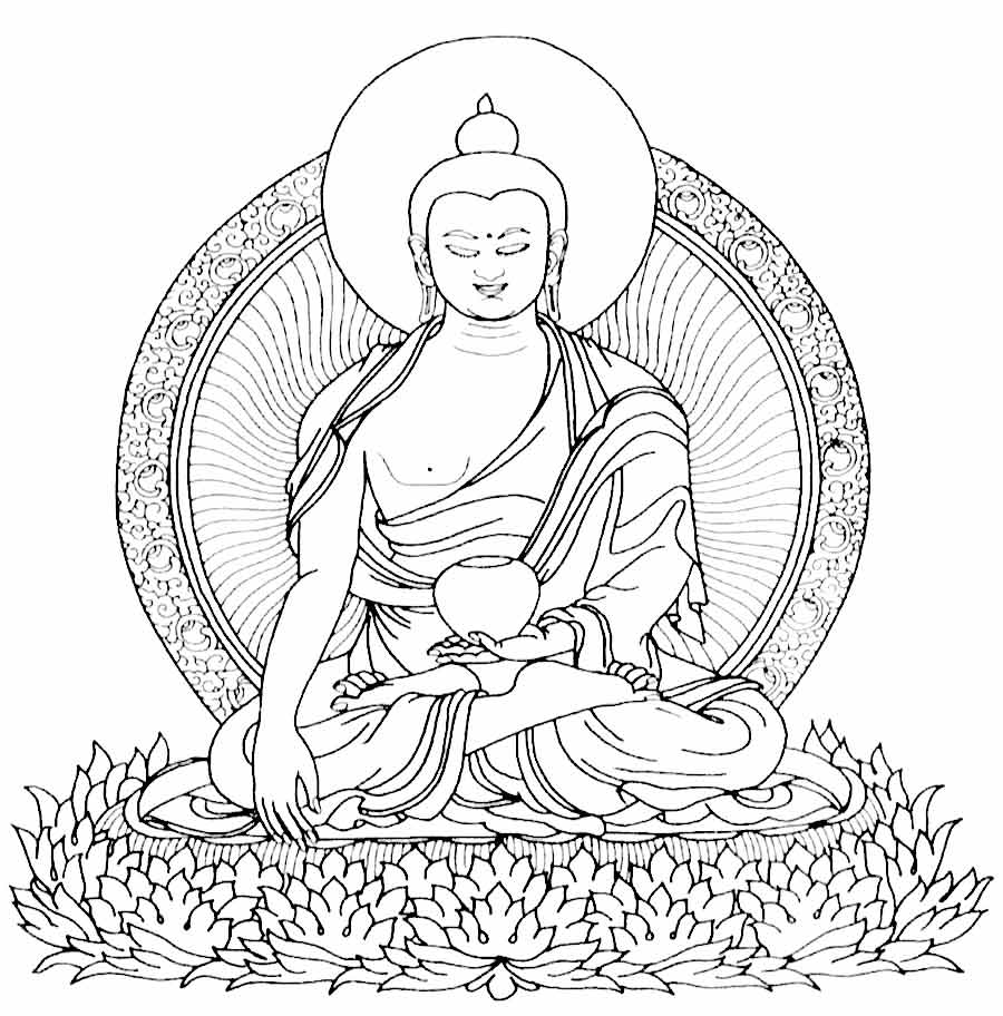 Disegno da colorare: Mitologia indù: Buddha (Dei e Dee) #89505 - Pagine da Colorare Stampabili Gratuite