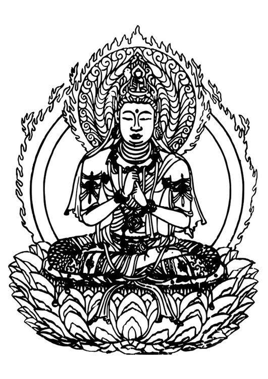 Disegno da colorare: Mitologia indù: Buddha (Dei e Dee) #89521 - Pagine da Colorare Stampabili Gratuite
