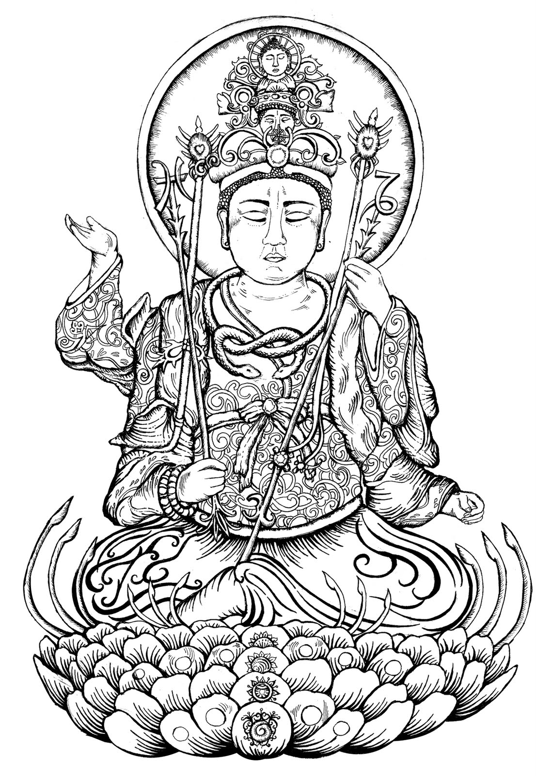 Disegno da colorare: Mitologia indù: Buddha (Dei e Dee) #89558 - Pagine da Colorare Stampabili Gratuite