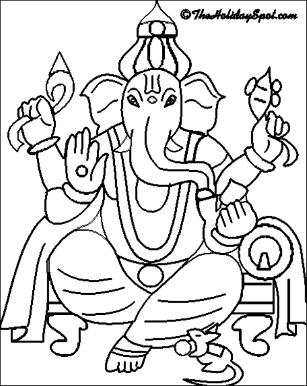 Disegno da colorare: Mitologia indù: Ganesh (Dei e Dee) #96851 - Pagine da Colorare Stampabili Gratuite
