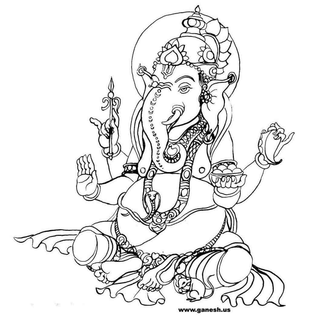 Disegno da colorare: Mitologia indù: Ganesh (Dei e Dee) #96861 - Pagine da Colorare Stampabili Gratuite