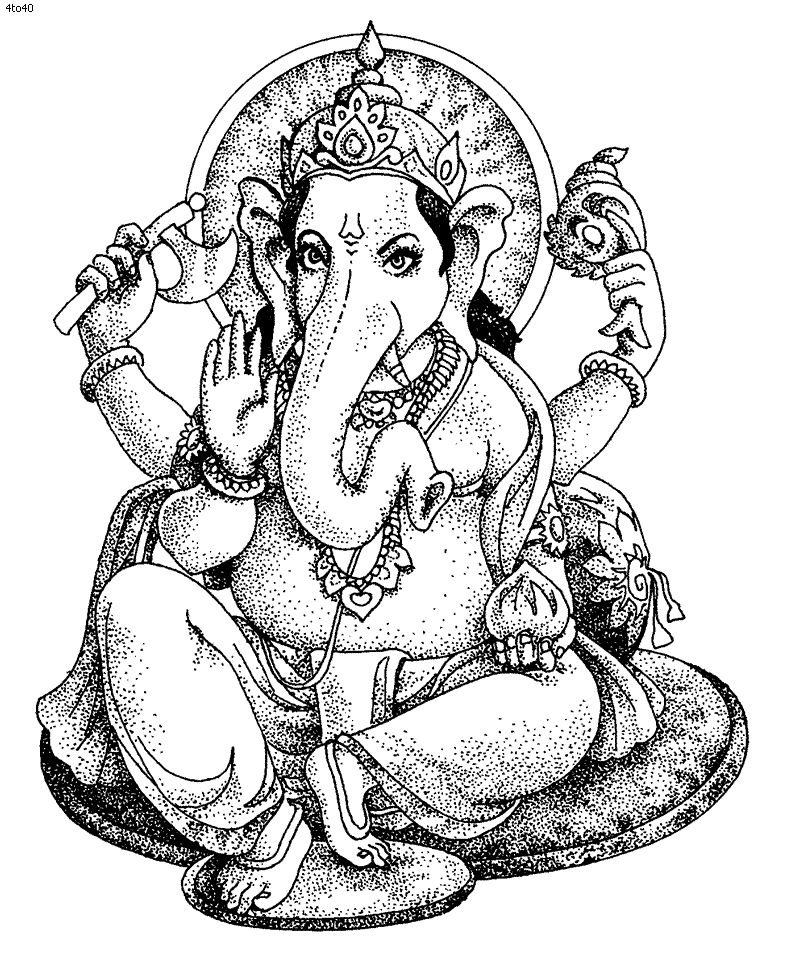 Disegno da colorare: Mitologia indù: Ganesh (Dei e Dee) #96864 - Pagine da Colorare Stampabili Gratuite