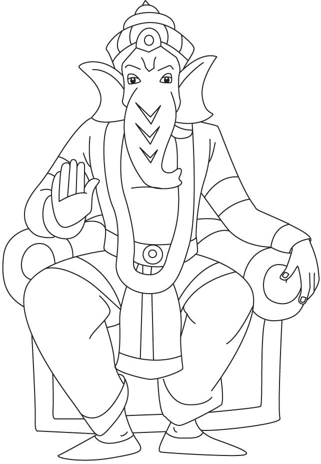 Disegno da colorare: Mitologia indù: Ganesh (Dei e Dee) #96868 - Pagine da Colorare Stampabili Gratuite