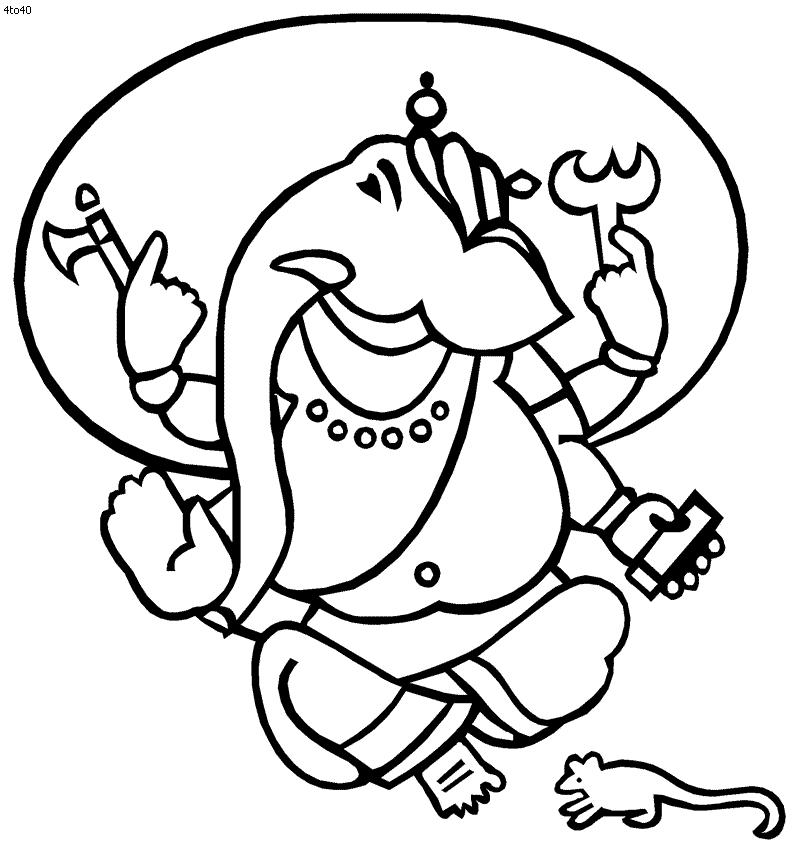 Disegno da colorare: Mitologia indù: Ganesh (Dei e Dee) #96886 - Pagine da Colorare Stampabili Gratuite