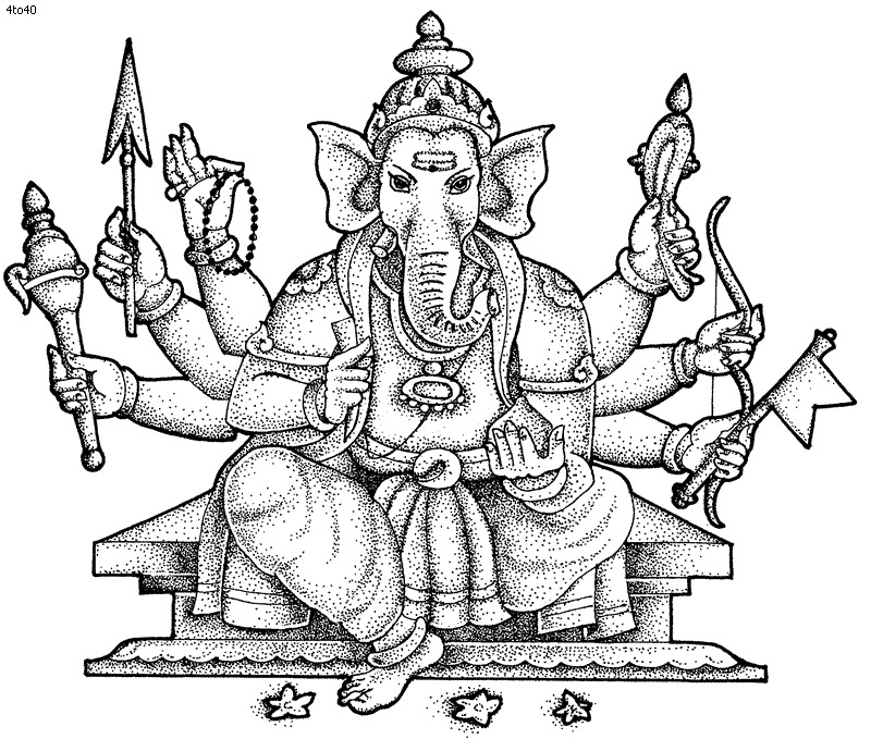 Disegno da colorare: Mitologia indù: Ganesh (Dei e Dee) #96894 - Pagine da Colorare Stampabili Gratuite
