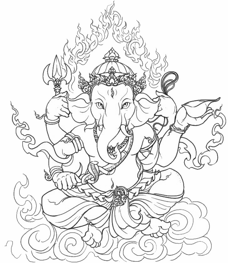 Disegno da colorare: Mitologia indù: Ganesh (Dei e Dee) #96902 - Pagine da Colorare Stampabili Gratuite