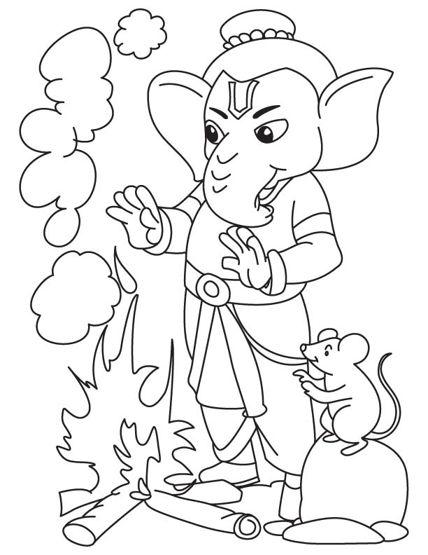 Disegno da colorare: Mitologia indù: Ganesh (Dei e Dee) #96929 - Pagine da Colorare Stampabili Gratuite