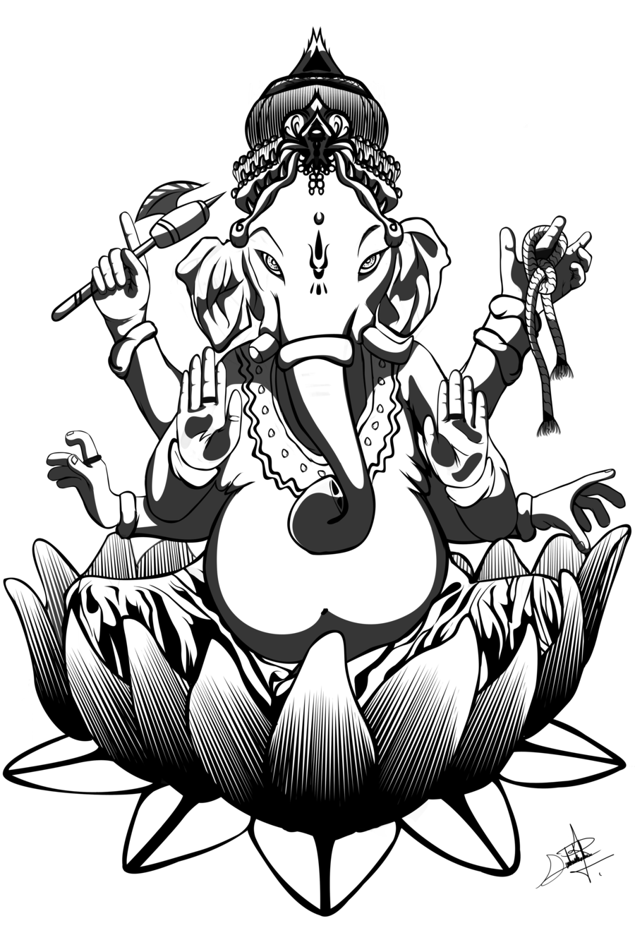 Disegno da colorare: Mitologia indù: Ganesh (Dei e Dee) #97013 - Pagine da Colorare Stampabili Gratuite