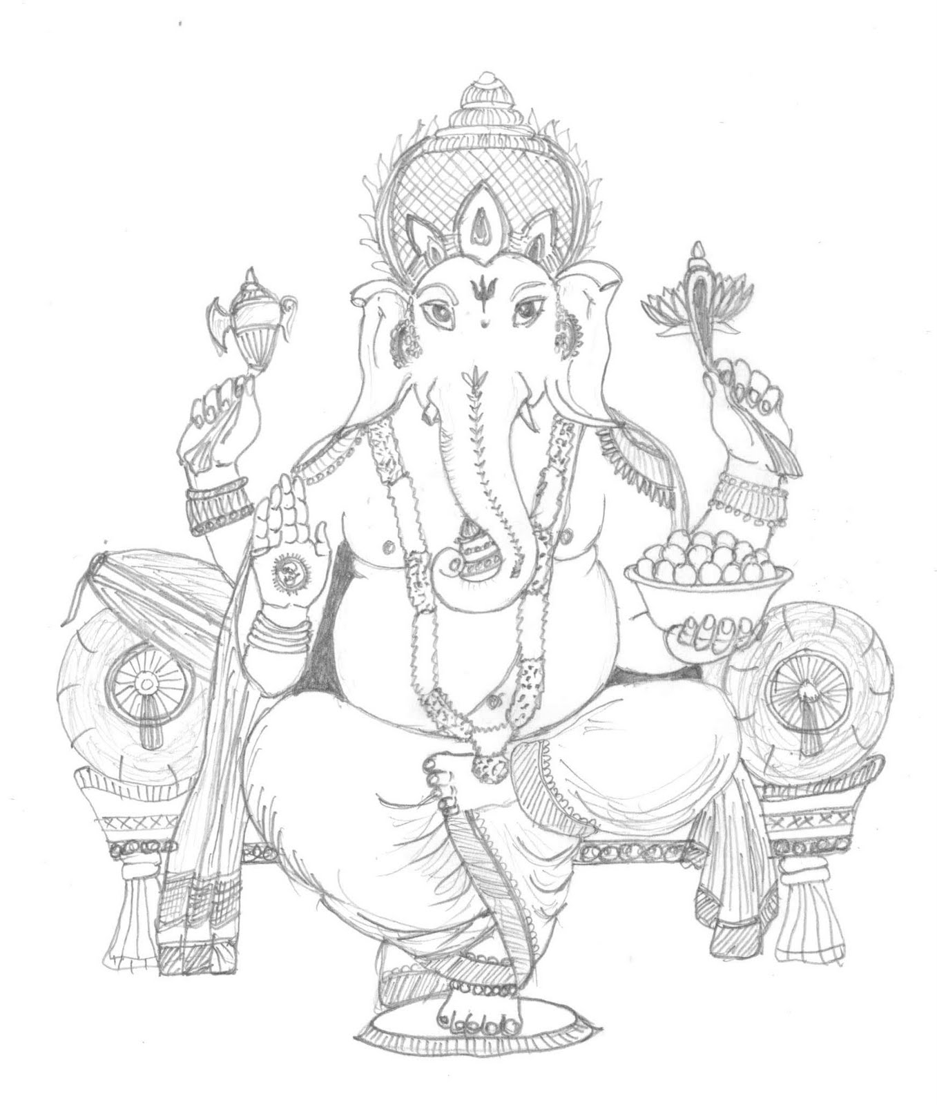 Disegno da colorare: Mitologia indù: Ganesh (Dei e Dee) #97030 - Pagine da Colorare Stampabili Gratuite