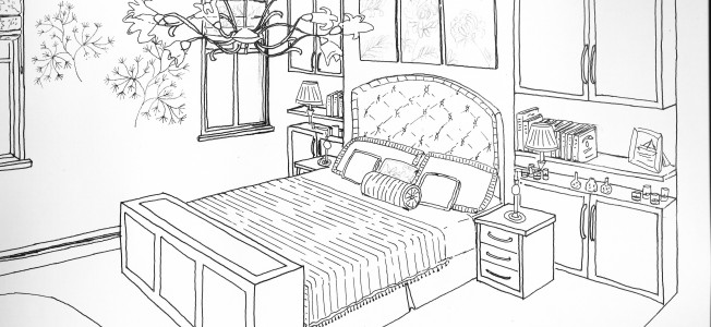 Disegno da colorare: Camera da letto (Edifici e architettura) #66608 - Pagine da Colorare Stampabili Gratuite