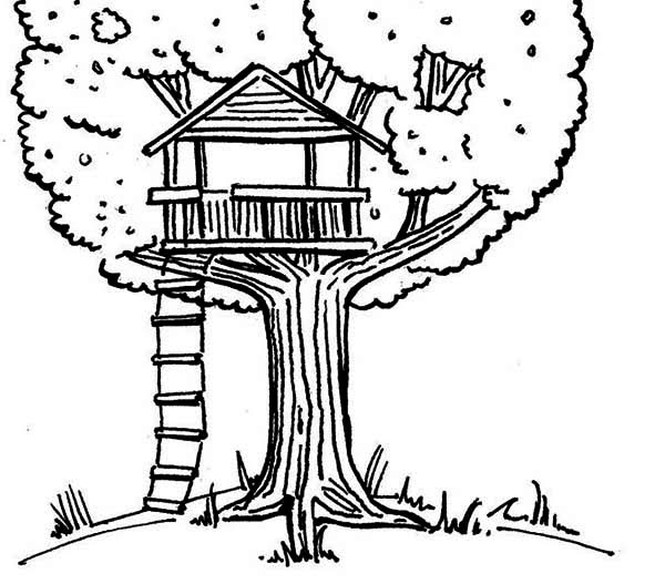 Disegno da colorare: Casa sull'albero (Edifici e architettura) #66025 - Pagine da Colorare Stampabili Gratuite