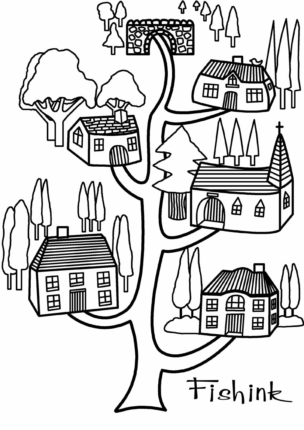 Disegno da colorare: Casa sull'albero (Edifici e architettura) #66071 - Pagine da Colorare Stampabili Gratuite