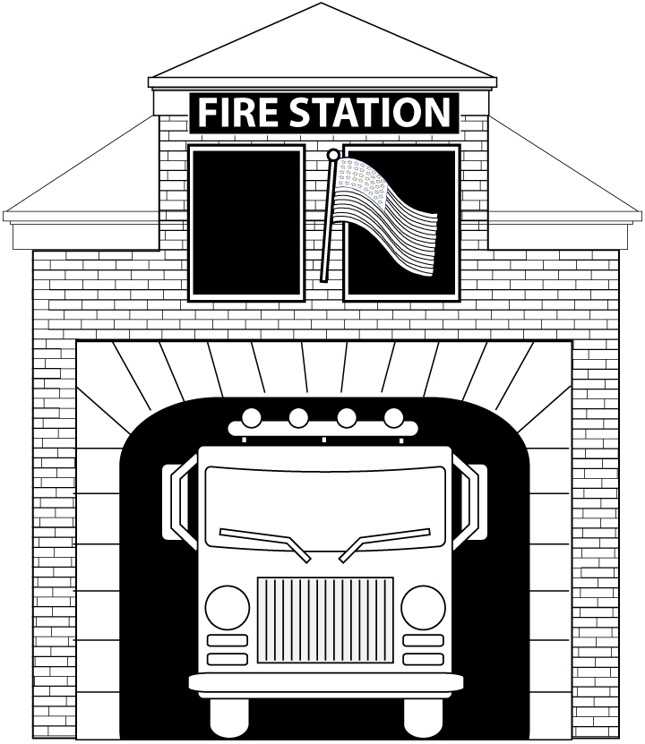 Disegno da colorare: Caserma dei pompieri (Edifici e architettura) #68595 - Pagine da Colorare Stampabili Gratuite