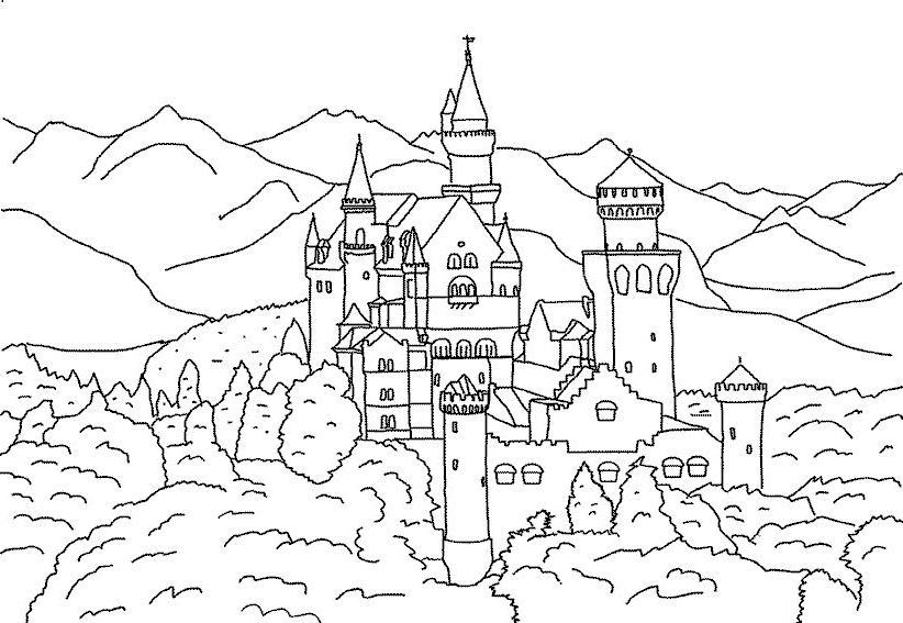 Disegno da colorare: Castello (Edifici e architettura) #62039 - Pagine da Colorare Stampabili Gratuite