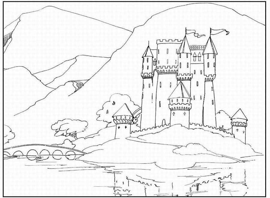 Disegno da colorare: Castello (Edifici e architettura) #62079 - Pagine da Colorare Stampabili Gratuite
