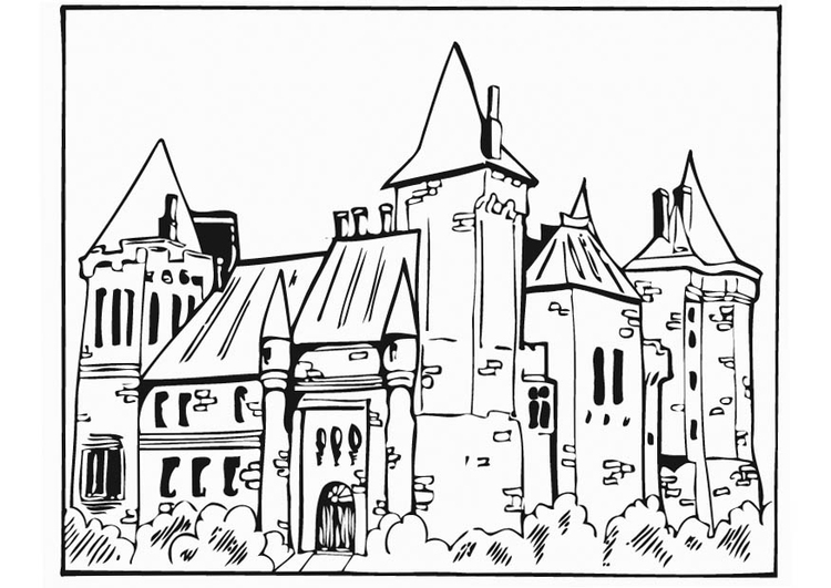 Disegno da colorare: Castello (Edifici e architettura) #62081 - Pagine da Colorare Stampabili Gratuite