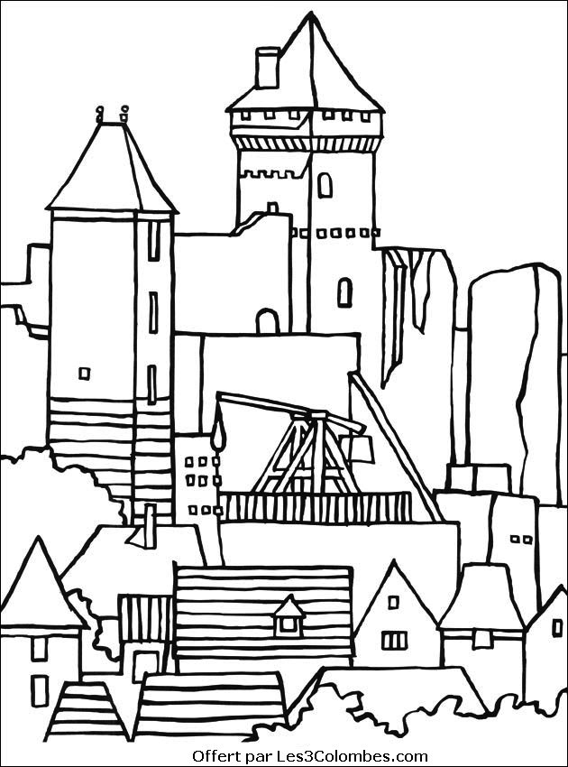 Disegno da colorare: Castello (Edifici e architettura) #62276 - Pagine da Colorare Stampabili Gratuite