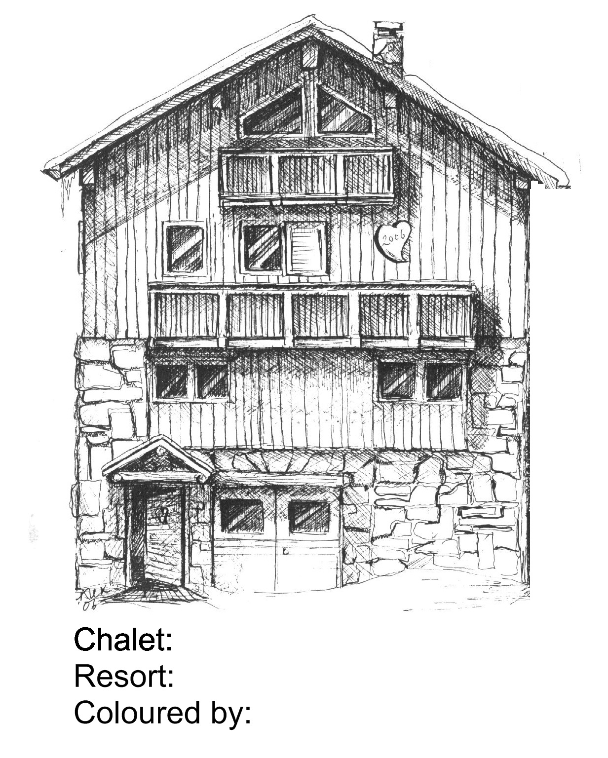 Disegno da colorare: Chalet (Edifici e architettura) #169936 - Pagine da Colorare Stampabili Gratuite
