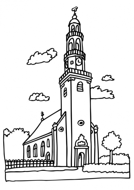 Disegno da colorare: Chiesa (Edifici e architettura) #64389 - Pagine da Colorare Stampabili Gratuite