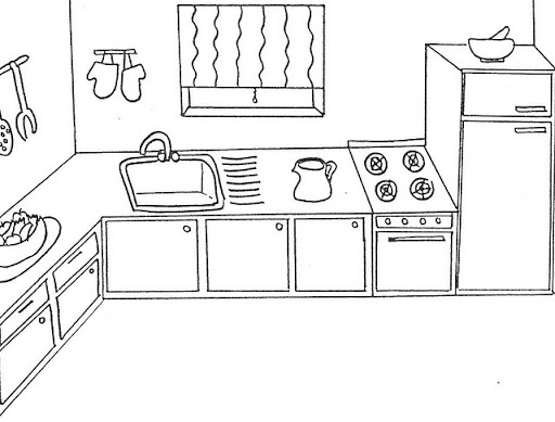 Disegno da colorare: Cucina (Edifici e architettura) #63563 - Pagine da Colorare Stampabili Gratuite