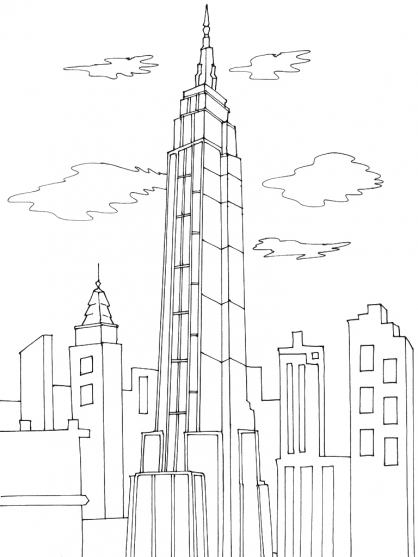 Disegno da colorare: Grattacielo (Edifici e architettura) #65549 - Pagine da Colorare Stampabili Gratuite