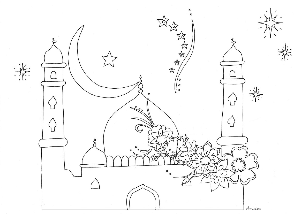 Disegno da colorare: Moschea (Edifici e architettura) #64515 - Pagine da Colorare Stampabili Gratuite