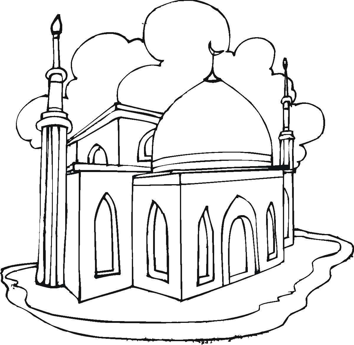 Disegno da colorare: Moschea (Edifici e architettura) #64526 - Pagine da Colorare Stampabili Gratuite