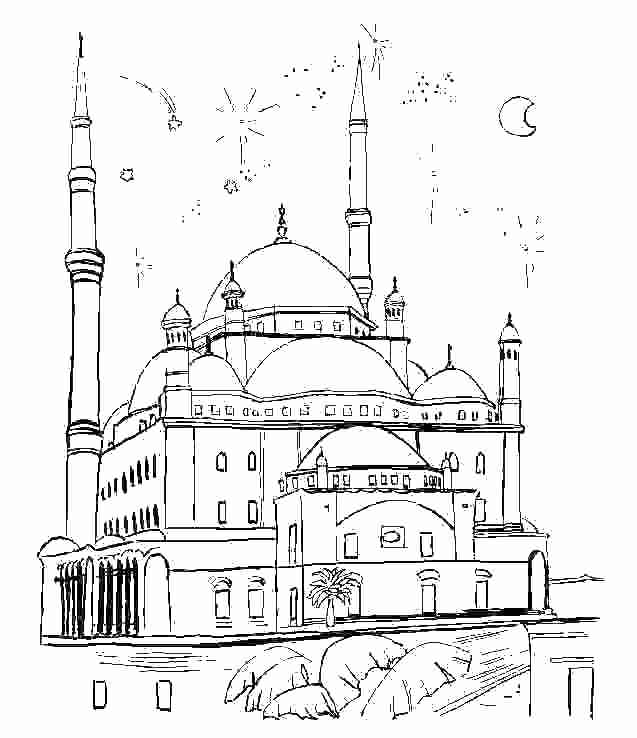 Disegno da colorare: Moschea (Edifici e architettura) #64531 - Pagine da Colorare Stampabili Gratuite