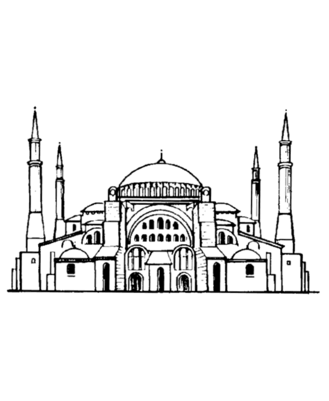 Disegno da colorare: Moschea (Edifici e architettura) #64582 - Pagine da Colorare Stampabili Gratuite