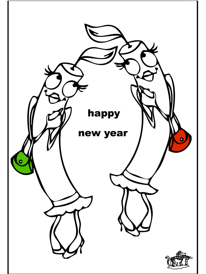 Disegno da colorare: Capodanno (Festività e occasioni speciali) #60951 - Pagine da Colorare Stampabili Gratuite