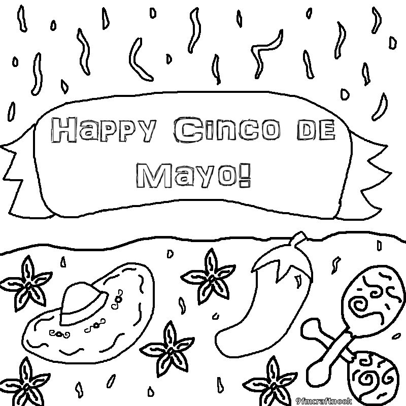 Disegno da colorare: Cinco de Mayo (Festività e occasioni speciali) #60067 - Pagine da Colorare Stampabili Gratuite