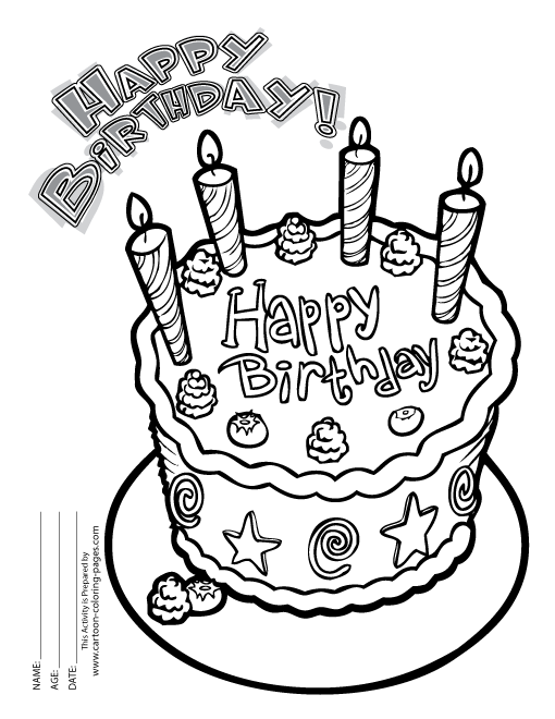 Disegno da colorare: Compleanno (Festività e occasioni speciali) #57123 - Pagine da Colorare Stampabili Gratuite