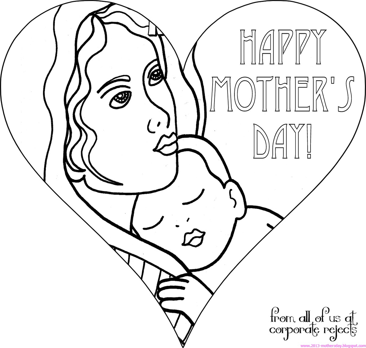 Disegno da colorare: Festa della mamma (Festività e occasioni speciali) #129762 - Pagine da Colorare Stampabili Gratuite