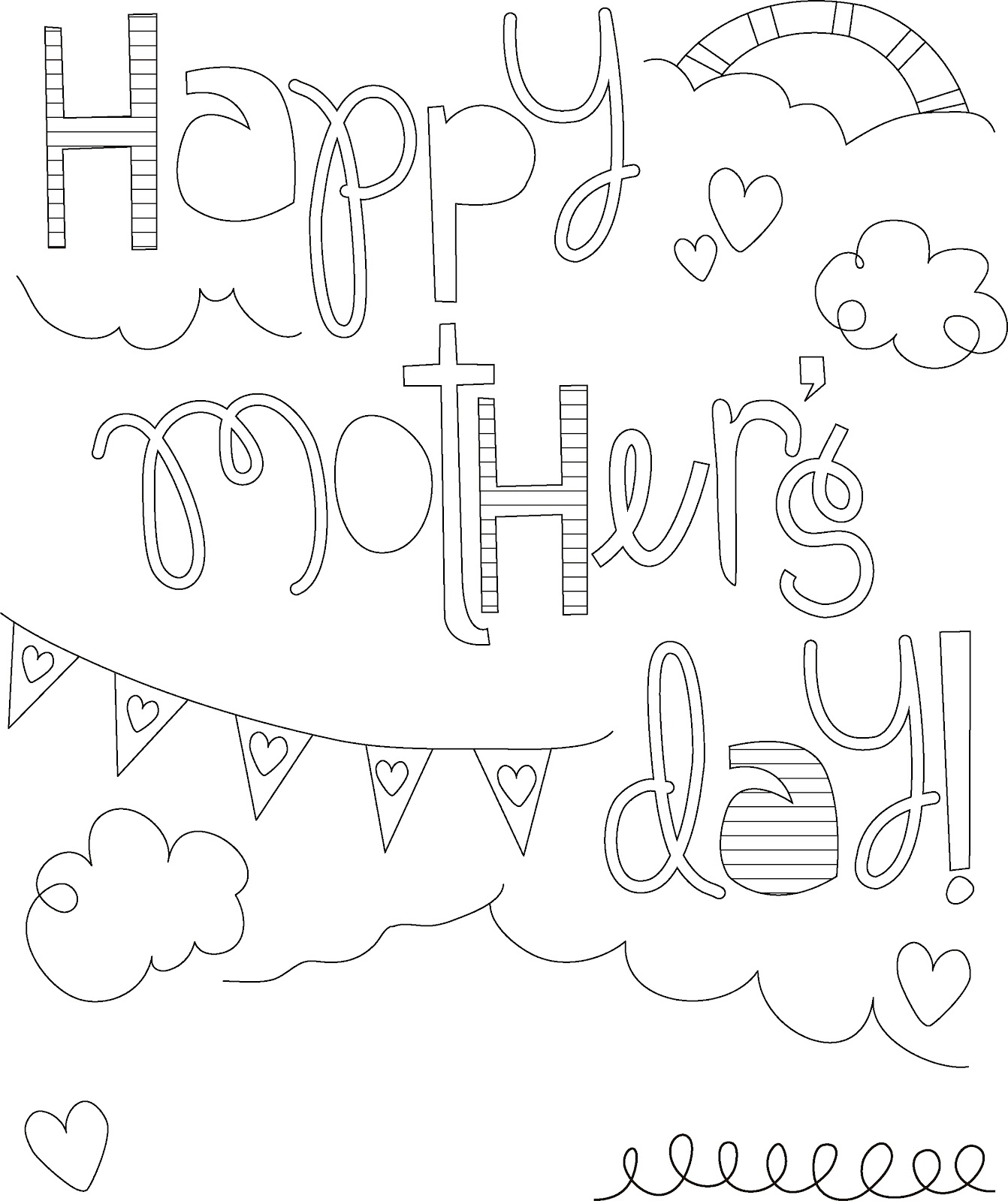 Disegno da colorare: Festa della mamma (Festività e occasioni speciali) #129882 - Pagine da Colorare Stampabili Gratuite