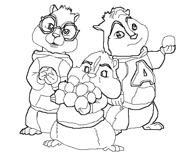 Disegno da colorare: Alvin e i Chipmunks (Film animati) #128244 - Pagine da Colorare Stampabili Gratuite