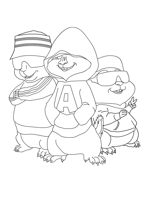 Disegno da colorare: Alvin e i Chipmunks (Film animati) #128254 - Pagine da Colorare Stampabili Gratuite