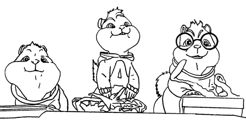 Disegno da colorare: Alvin e i Chipmunks (Film animati) #128276 - Pagine da Colorare Stampabili Gratuite