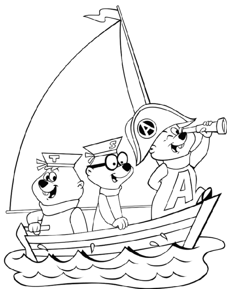 Disegno da colorare: Alvin e i Chipmunks (Film animati) #128289 - Pagine da Colorare Stampabili Gratuite